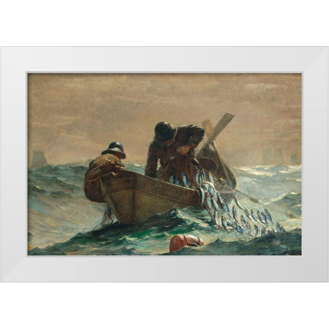 The Herring Net White Modern Wood Framed Art Print by Homer, Winslow