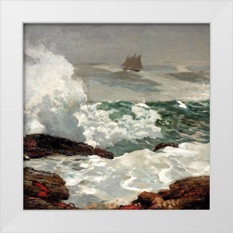 On a Lee Shore White Modern Wood Framed Art Print by Homer, Winslow