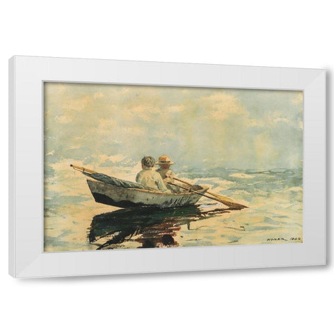 Rowboat White Modern Wood Framed Art Print by Homer, Winslow