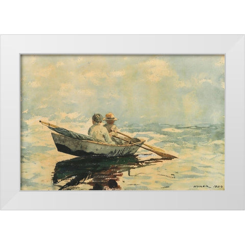 Rowboat White Modern Wood Framed Art Print by Homer, Winslow