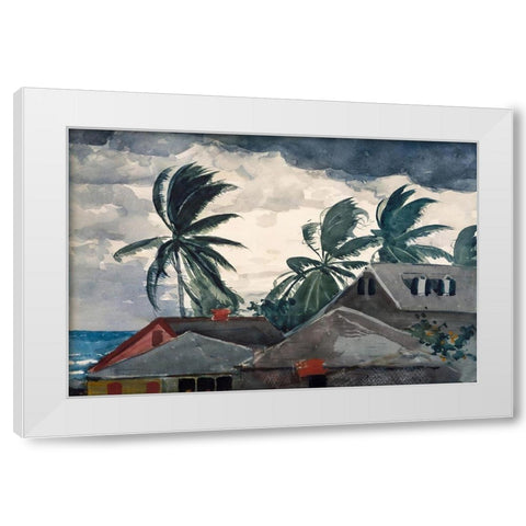 Hurricane, Bahamas White Modern Wood Framed Art Print by Homer, Winslow