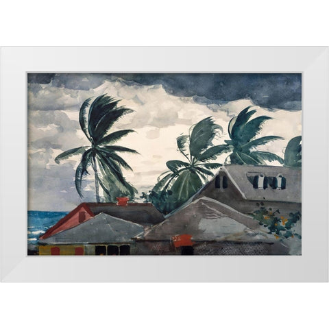 Hurricane, Bahamas White Modern Wood Framed Art Print by Homer, Winslow