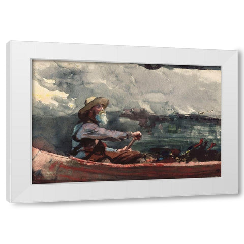 Adirondacks Guide White Modern Wood Framed Art Print by Homer, Winslow