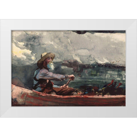 Adirondacks Guide White Modern Wood Framed Art Print by Homer, Winslow