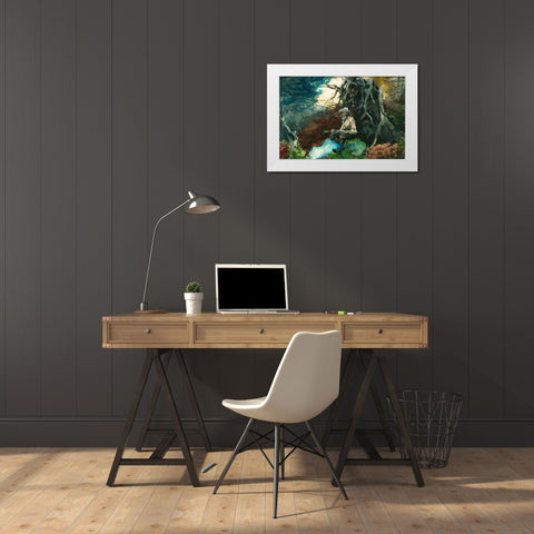 Campfire, Adirondacks White Modern Wood Framed Art Print by Homer, Winslow