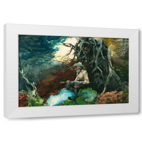 Campfire, Adirondacks White Modern Wood Framed Art Print by Homer, Winslow