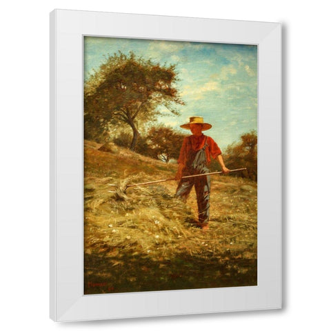 Haymaking White Modern Wood Framed Art Print by Homer, Winslow