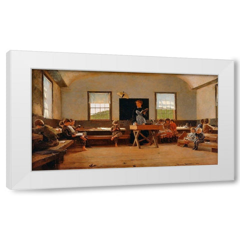 The Country School White Modern Wood Framed Art Print by Homer, Winslow