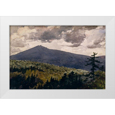 Burnt Mountain White Modern Wood Framed Art Print by Homer, Winslow
