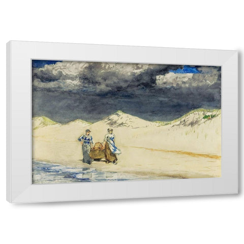 Sand and Sky White Modern Wood Framed Art Print by Homer, Winslow