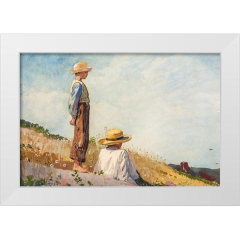 The Blue Boy White Modern Wood Framed Art Print by Homer, Winslow