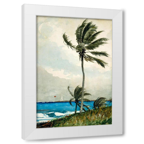 Palm Tree, Nassau White Modern Wood Framed Art Print by Homer, Winslow