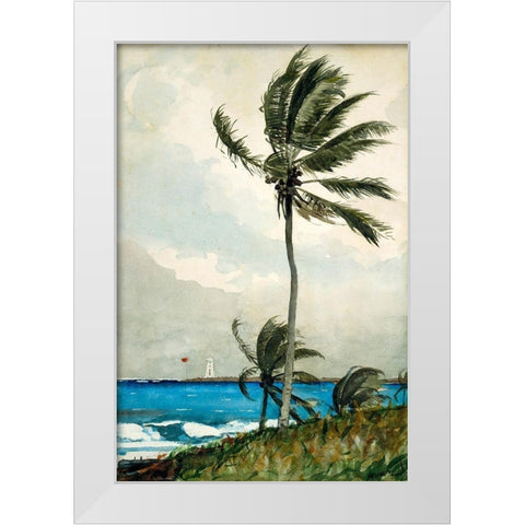 Palm Tree, Nassau White Modern Wood Framed Art Print by Homer, Winslow