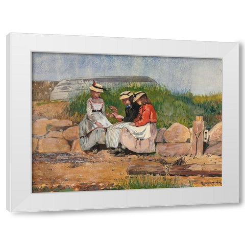 A Fishermans Daughter White Modern Wood Framed Art Print by Homer, Winslow