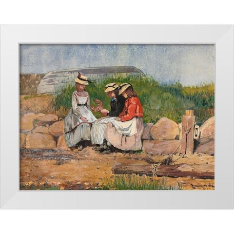 A Fishermans Daughter White Modern Wood Framed Art Print by Homer, Winslow