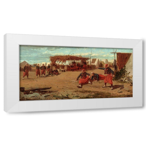 Pitching Quoits White Modern Wood Framed Art Print by Homer, Winslow