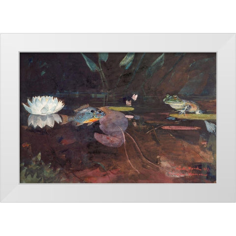 Mink Pond White Modern Wood Framed Art Print by Homer, Winslow