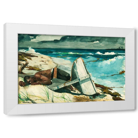 After the Hurricane, Bahamas White Modern Wood Framed Art Print by Homer, Winslow