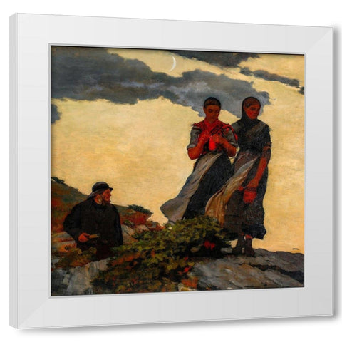 Early Evening White Modern Wood Framed Art Print by Homer, Winslow