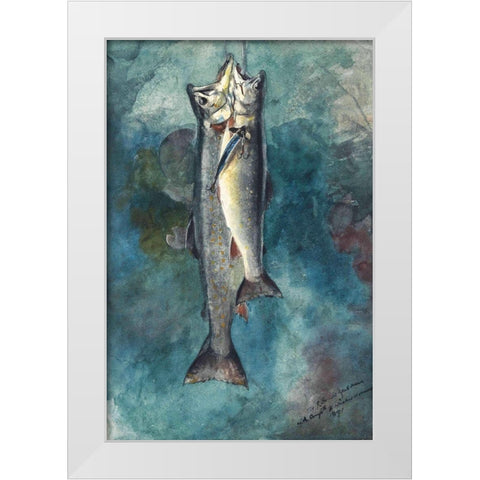 Two Trout White Modern Wood Framed Art Print by Homer, Winslow