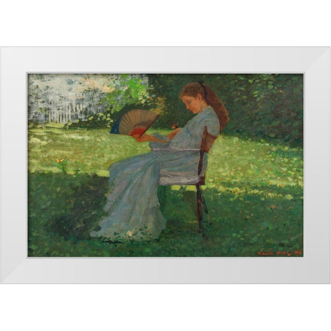 The Butterfly White Modern Wood Framed Art Print by Homer, Winslow