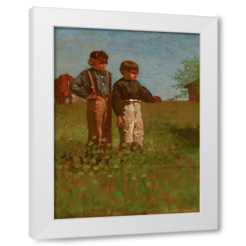 Young Farmers White Modern Wood Framed Art Print by Homer, Winslow