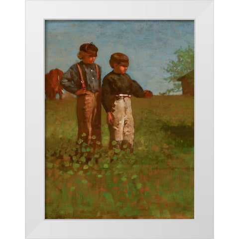 Young Farmers White Modern Wood Framed Art Print by Homer, Winslow