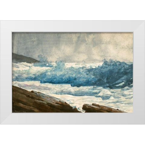 Prouts Neck, Breakers White Modern Wood Framed Art Print by Homer, Winslow
