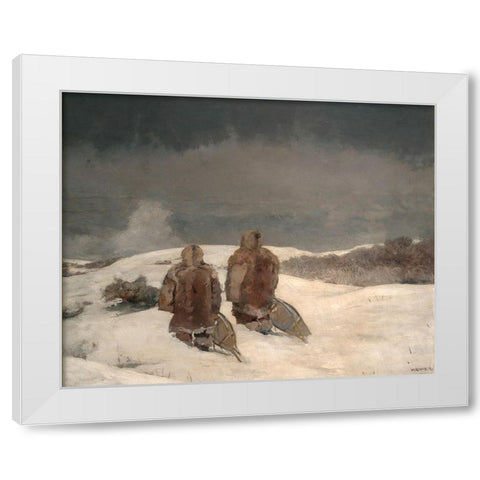 Below Zero White Modern Wood Framed Art Print by Homer, Winslow