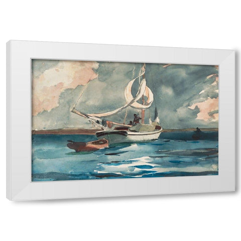 Sloop, Nassau White Modern Wood Framed Art Print by Homer, Winslow