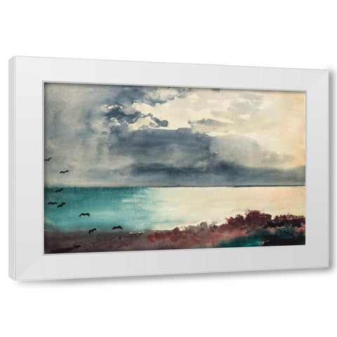 Breaking Storm, Coast of Maine White Modern Wood Framed Art Print by Homer, Winslow