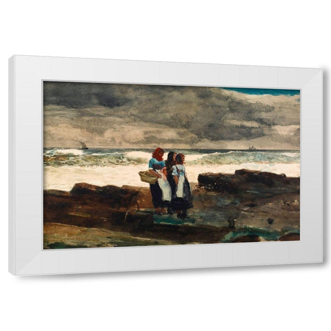 Sun and Clouds White Modern Wood Framed Art Print by Homer, Winslow