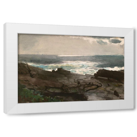 Sunshine and Shadow, Prouts Neck White Modern Wood Framed Art Print by Homer, Winslow