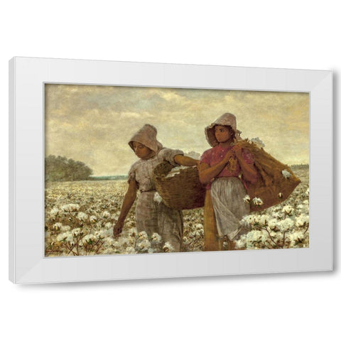 The Cotton Pickers White Modern Wood Framed Art Print by Homer, Winslow