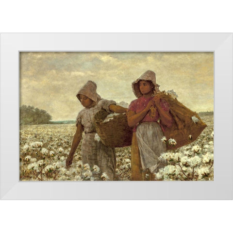 The Cotton Pickers White Modern Wood Framed Art Print by Homer, Winslow