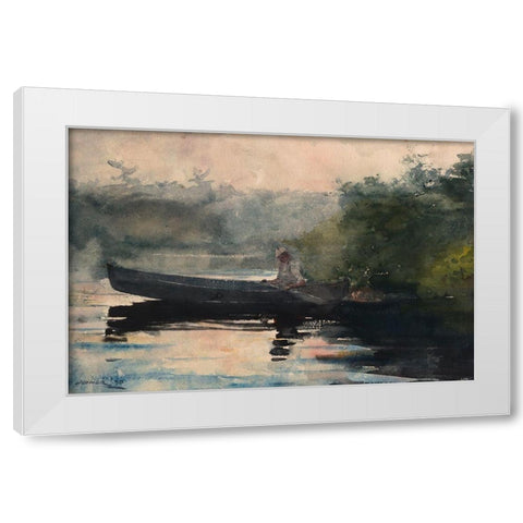 The End of the Day, Adirondacks White Modern Wood Framed Art Print by Homer, Winslow