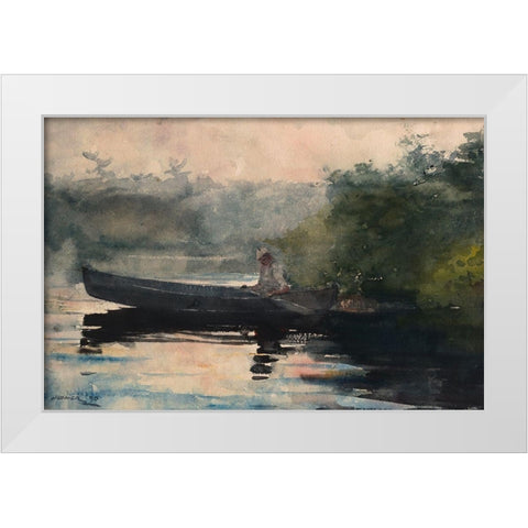 The End of the Day, Adirondacks White Modern Wood Framed Art Print by Homer, Winslow