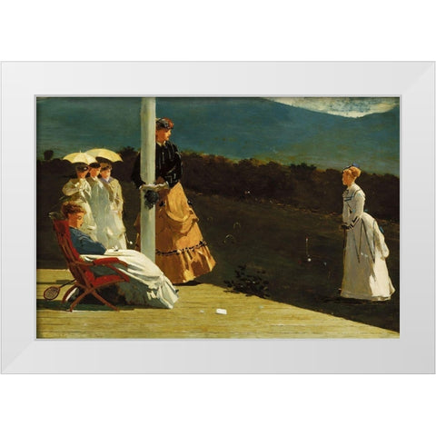 Croquet Match White Modern Wood Framed Art Print by Homer, Winslow