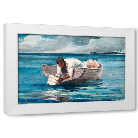 The Water Fan White Modern Wood Framed Art Print by Homer, Winslow