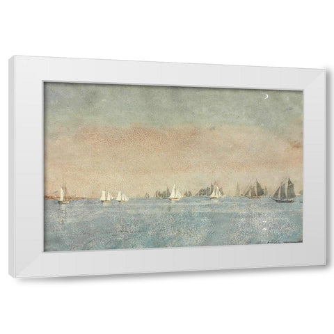 Gloucester Harbor, Fishing Fleet White Modern Wood Framed Art Print by Homer, Winslow