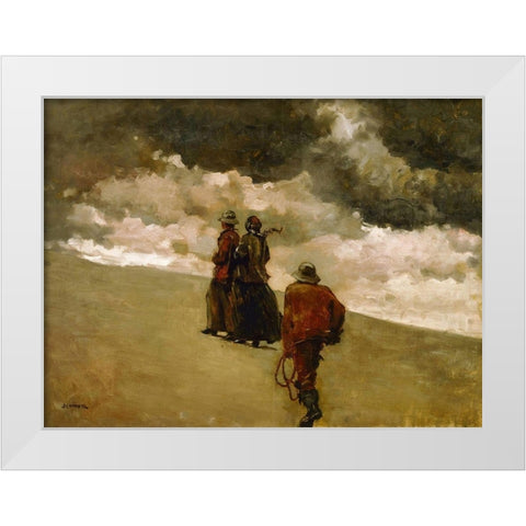 To the Rescue White Modern Wood Framed Art Print by Homer, Winslow