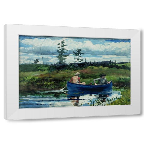 The Blue Boat White Modern Wood Framed Art Print by Homer, Winslow
