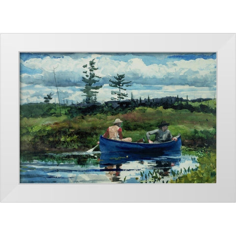The Blue Boat White Modern Wood Framed Art Print by Homer, Winslow