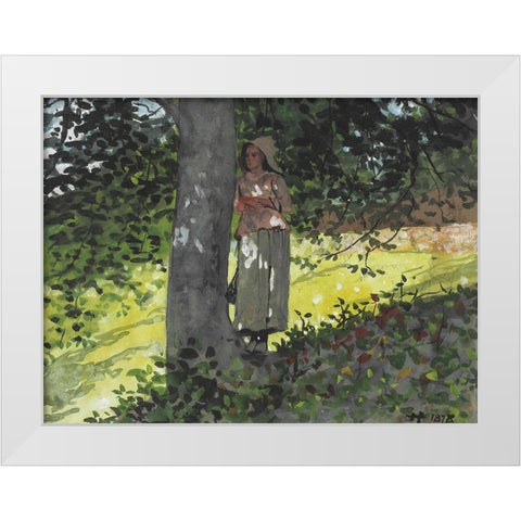 A Shady Spot, Houghton Farm White Modern Wood Framed Art Print by Homer, Winslow