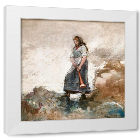 Daughter of the Coast Guard White Modern Wood Framed Art Print by Homer, Winslow