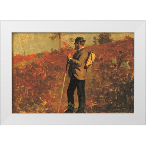 Man with a Knapsack White Modern Wood Framed Art Print by Homer, Winslow