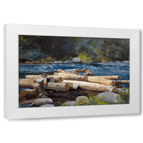 Hudson River White Modern Wood Framed Art Print by Homer, Winslow