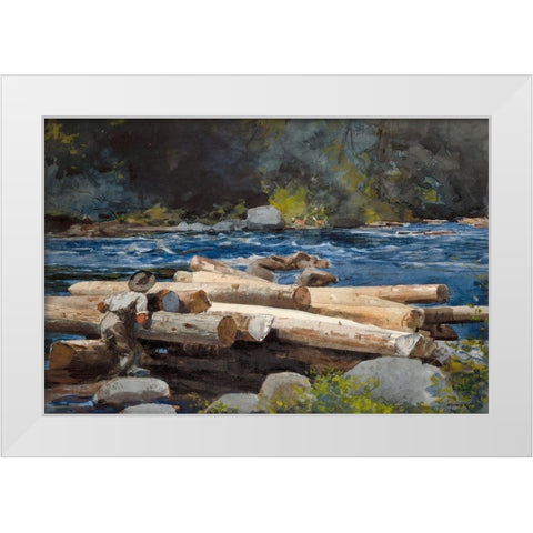 Hudson River White Modern Wood Framed Art Print by Homer, Winslow