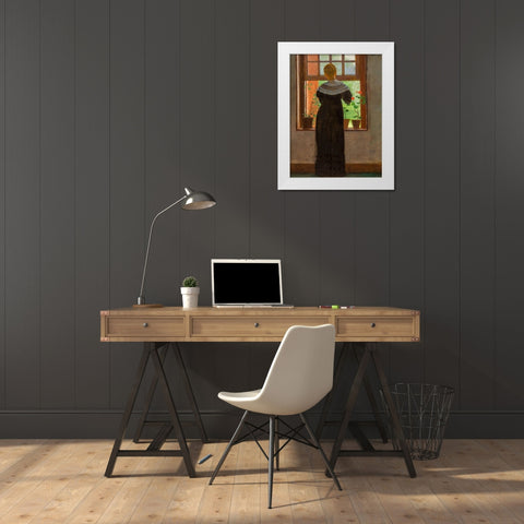 An Open Window White Modern Wood Framed Art Print by Homer, Winslow