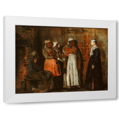 A Visit from the Old Mistress White Modern Wood Framed Art Print by Homer, Winslow